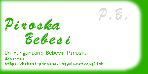 piroska bebesi business card